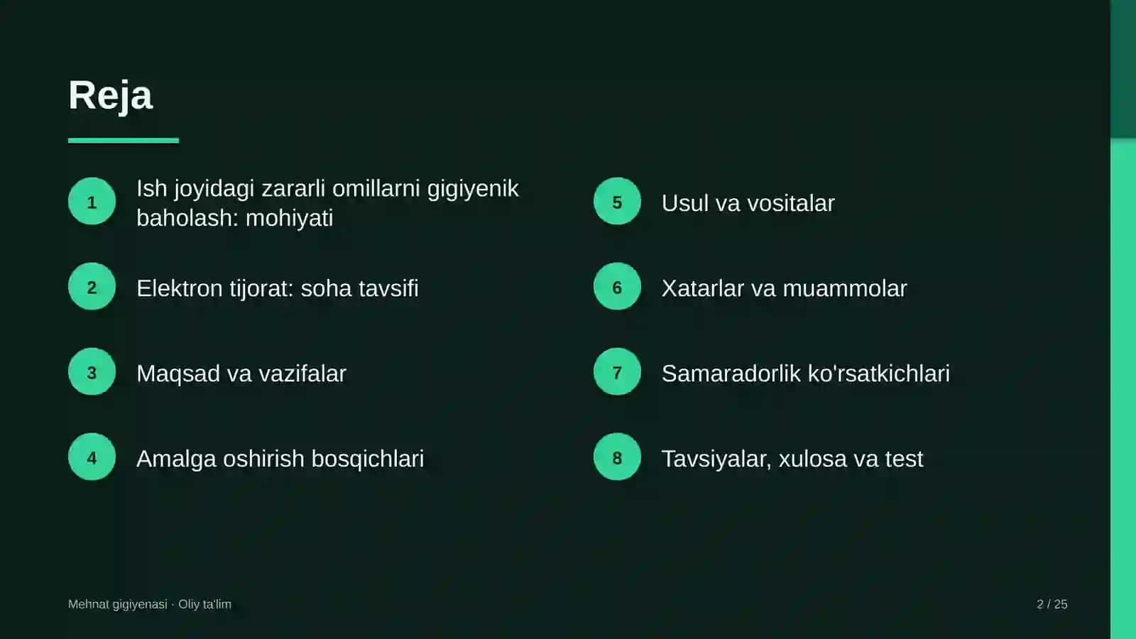 Elektron tijoratda ish joyidagi zararli omillarni gigiyenik baholash 2