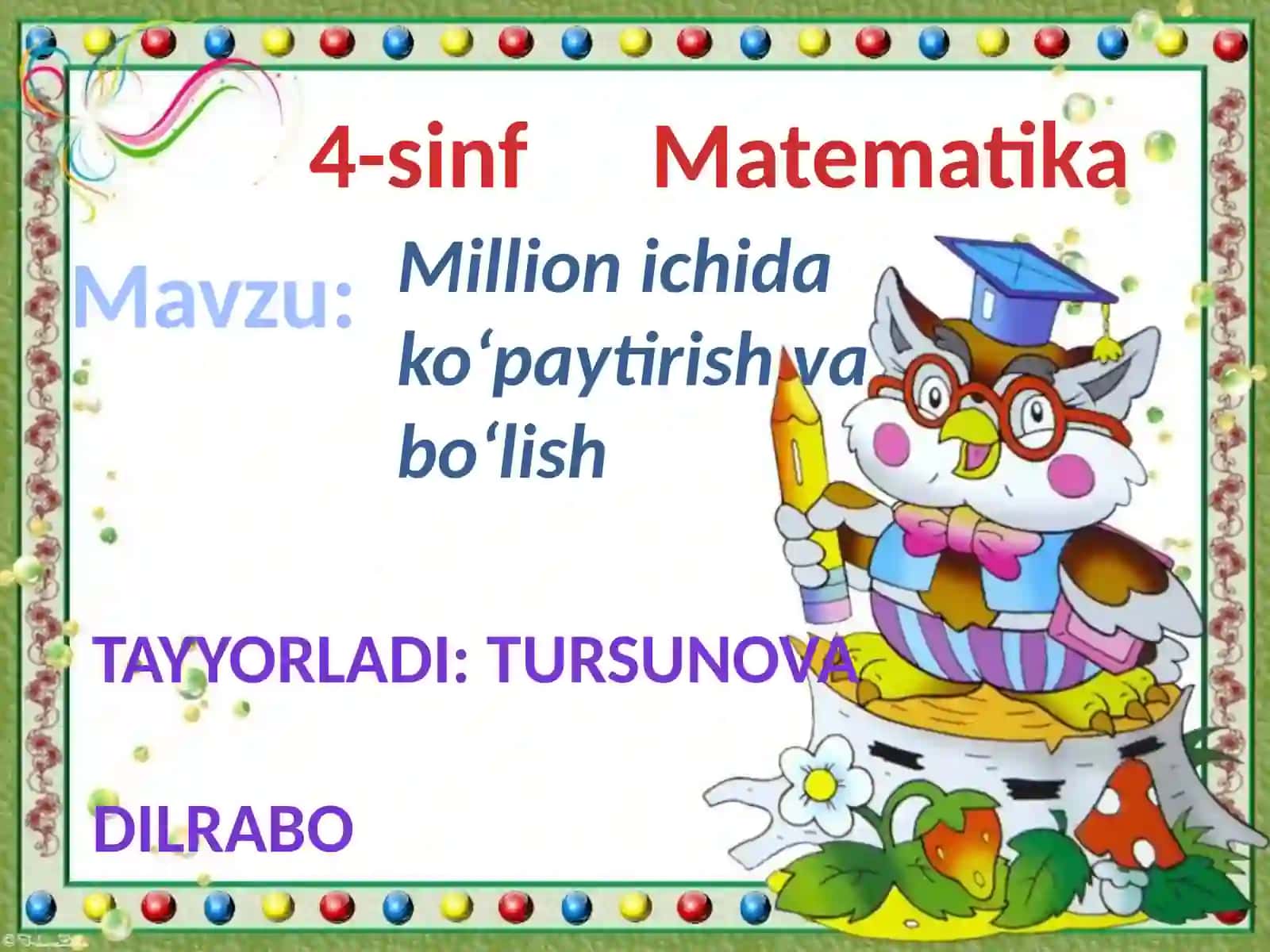 Million ichida ko‘paytirish va bo‘lish 2