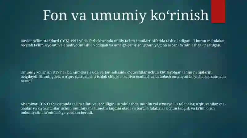 Davlat Ta‘Lim Standarti 2