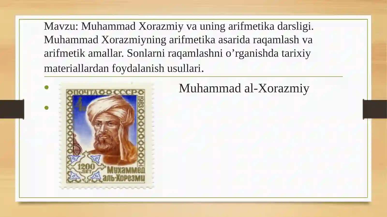 Muhammad Xorazmiy va uning arifmetika darsligi 2