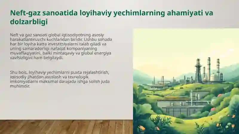 Loyihaviy yechimlarda iqtisodiy, neft va gaz beraolishlik va unga taʼsir etuvchi omillar 2