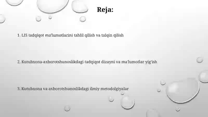 Kutubxonashunoslik fanining ilmiy usullari va kutubxonashunoslik tadqiqotlarini tashkil etish 2