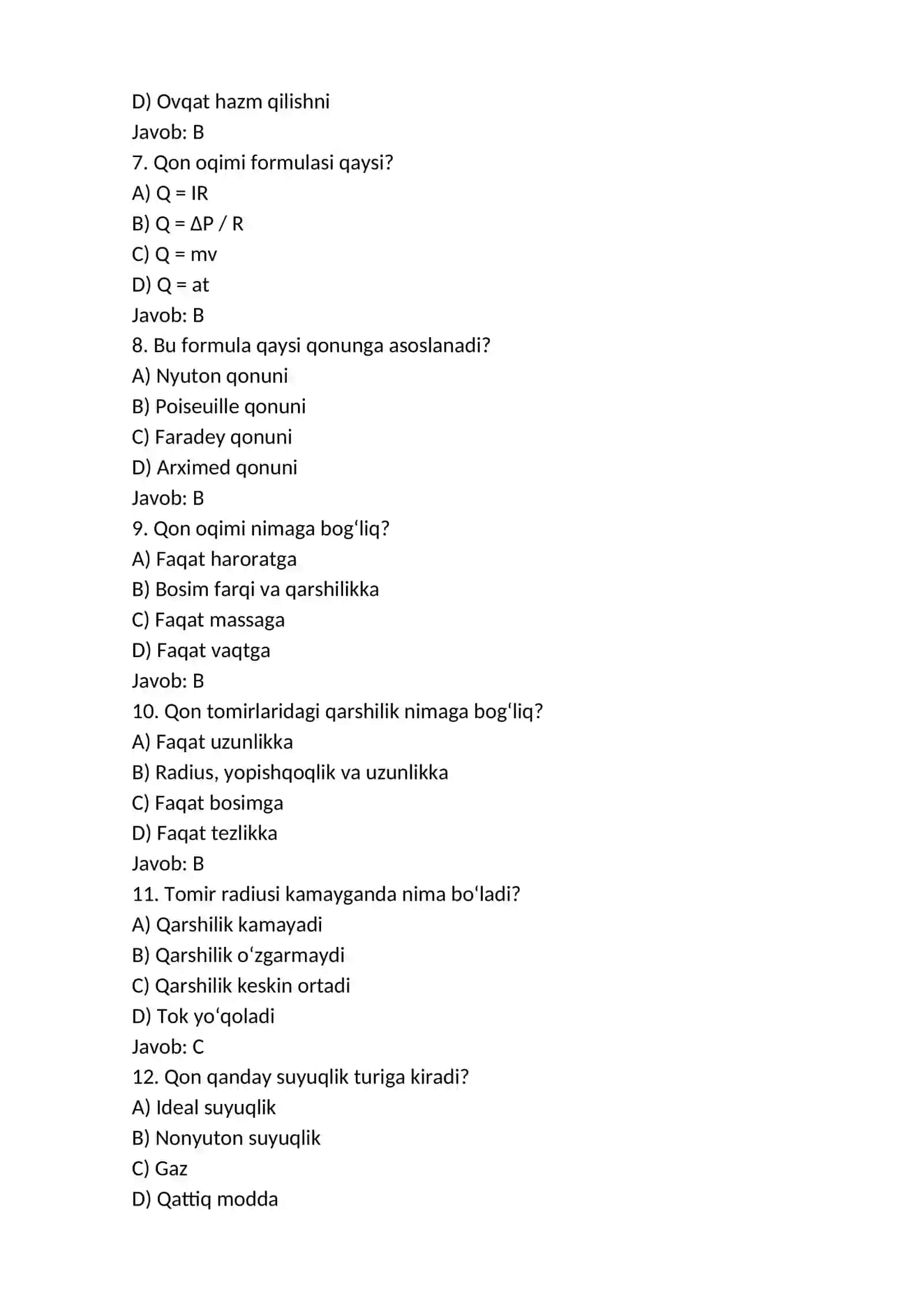 Faradey qonunlari. Qon aylanish biofizikasi 2