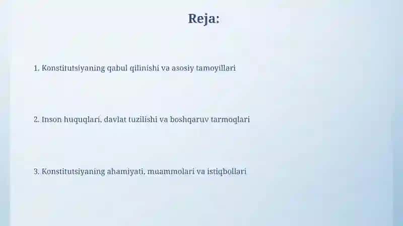 O'zbekiston Respublikasi Konstitutsiyasining qabul qilinishi va uning tarixiy ahamiyati 2