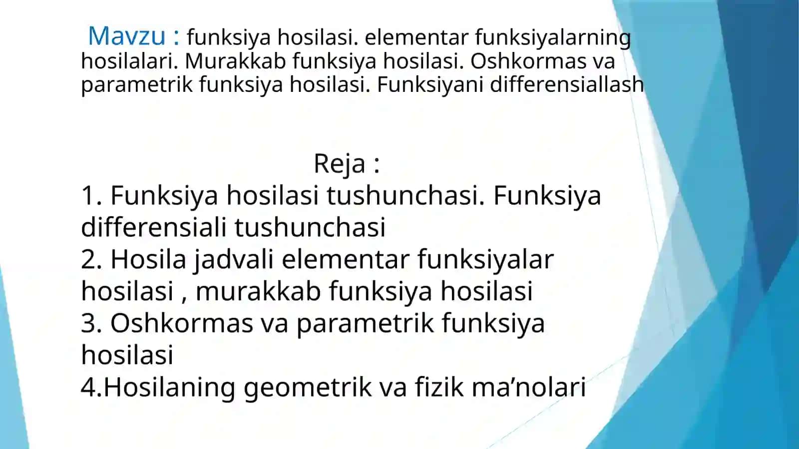 funksiya hosilasi 2