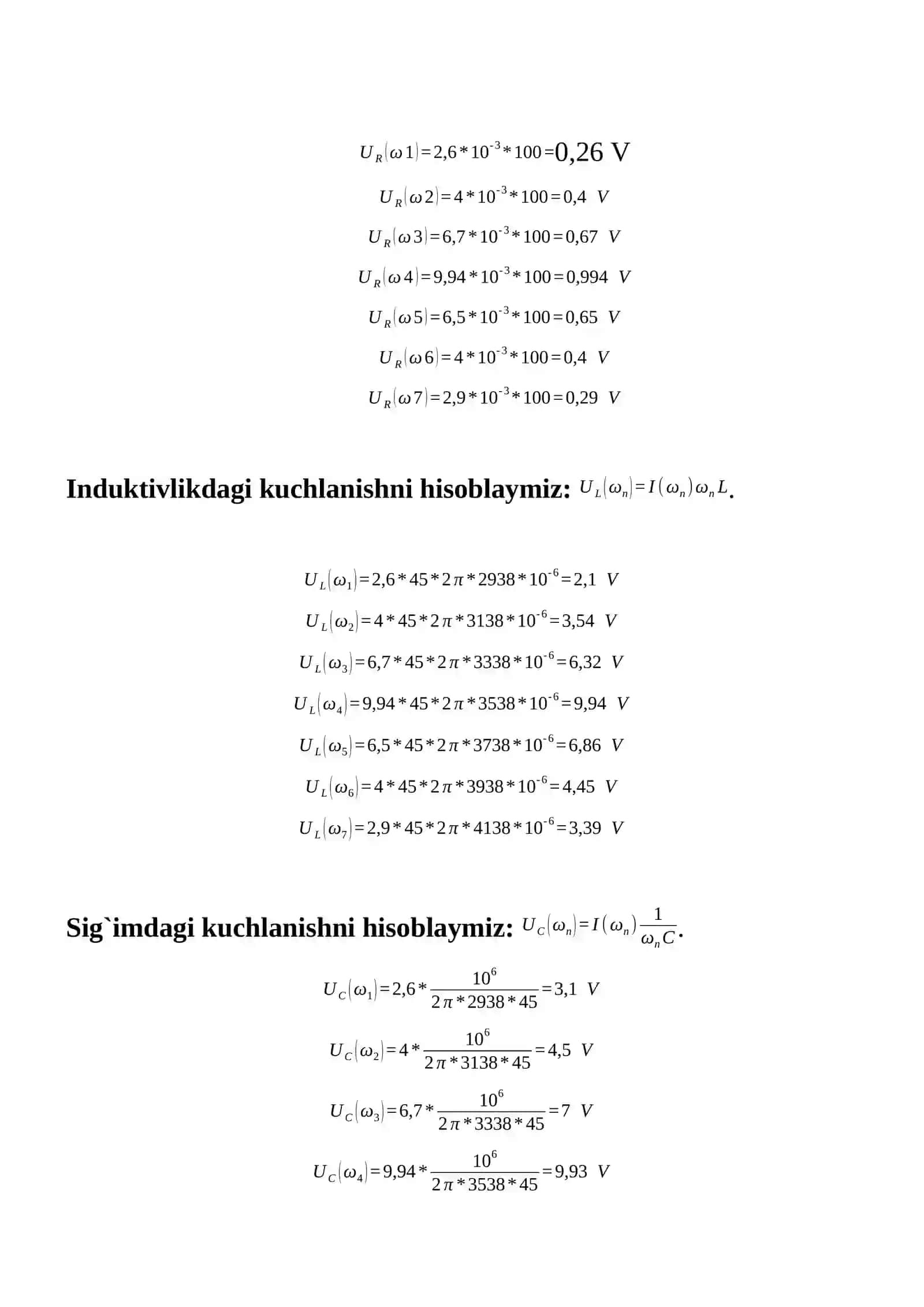 Ketma-ket ulangan tebranish konturini tadqiq etish 2