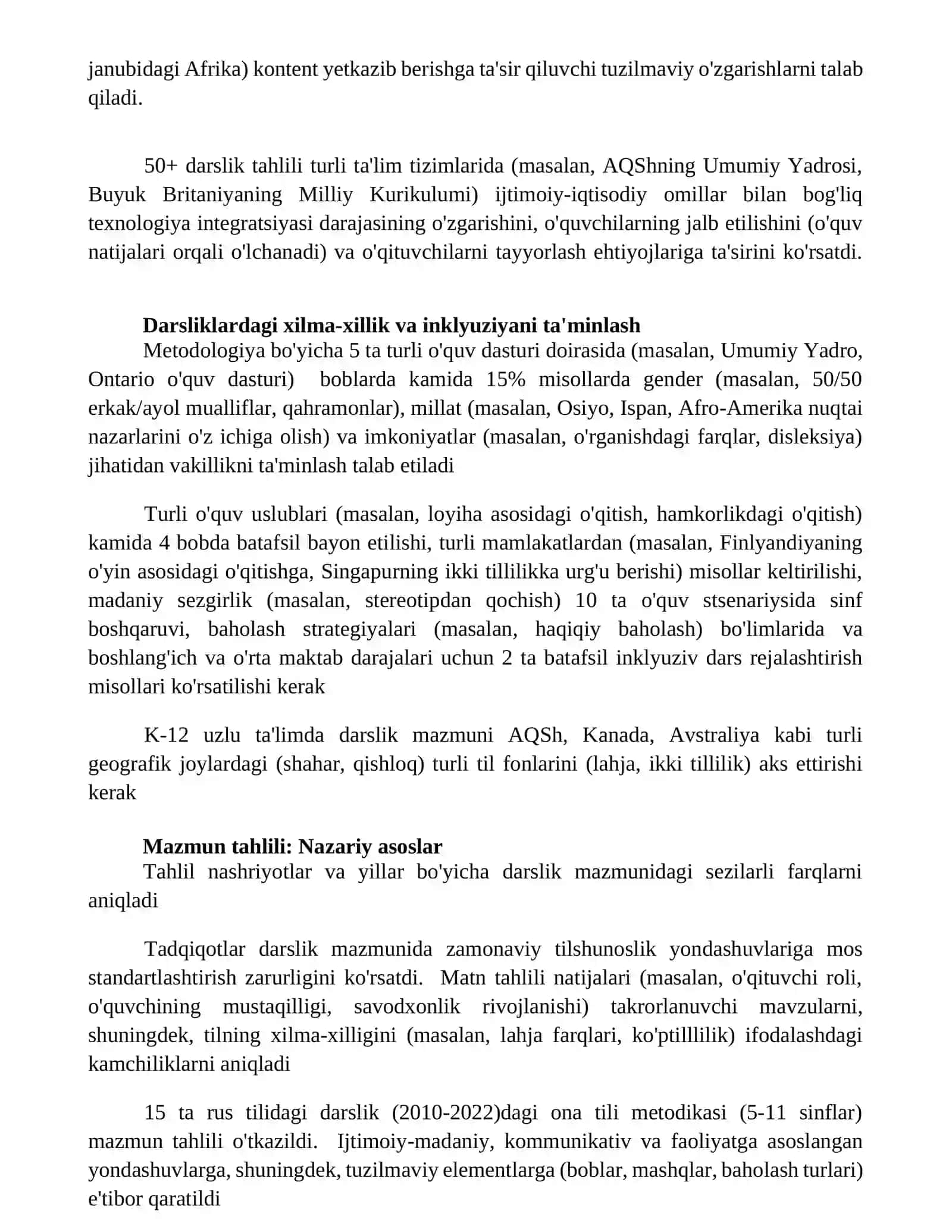 Uzluksiz ta’limning ona tili o’qitish metodikasi fanidan darsliklarning tuzilishi va mazmuni 2