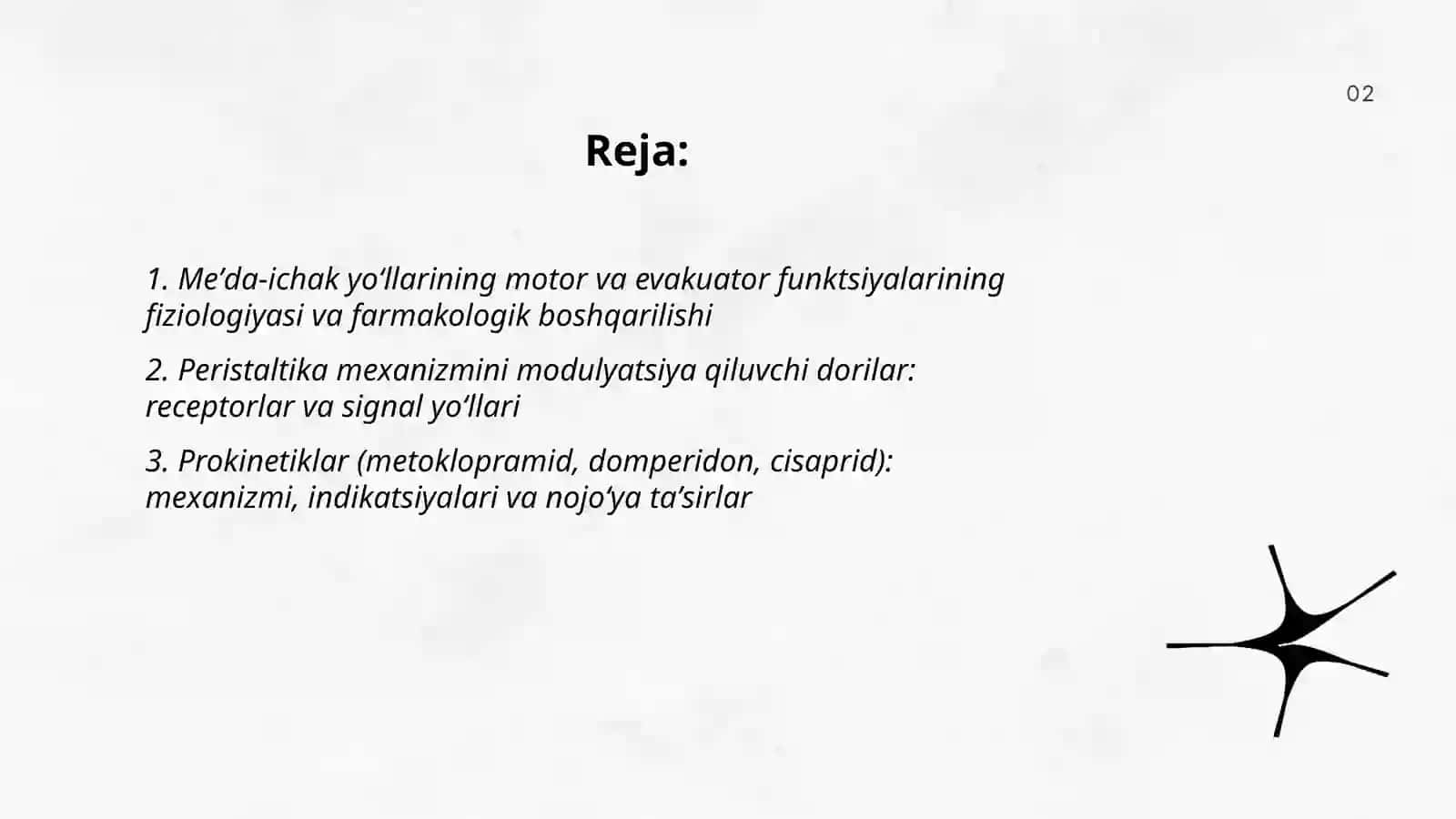 Me'da- ichak yo'llari motor- evakuator va sekretor faoliyatiga ta'sir etuvchi dorilarning klinik farmakologiyasi 2