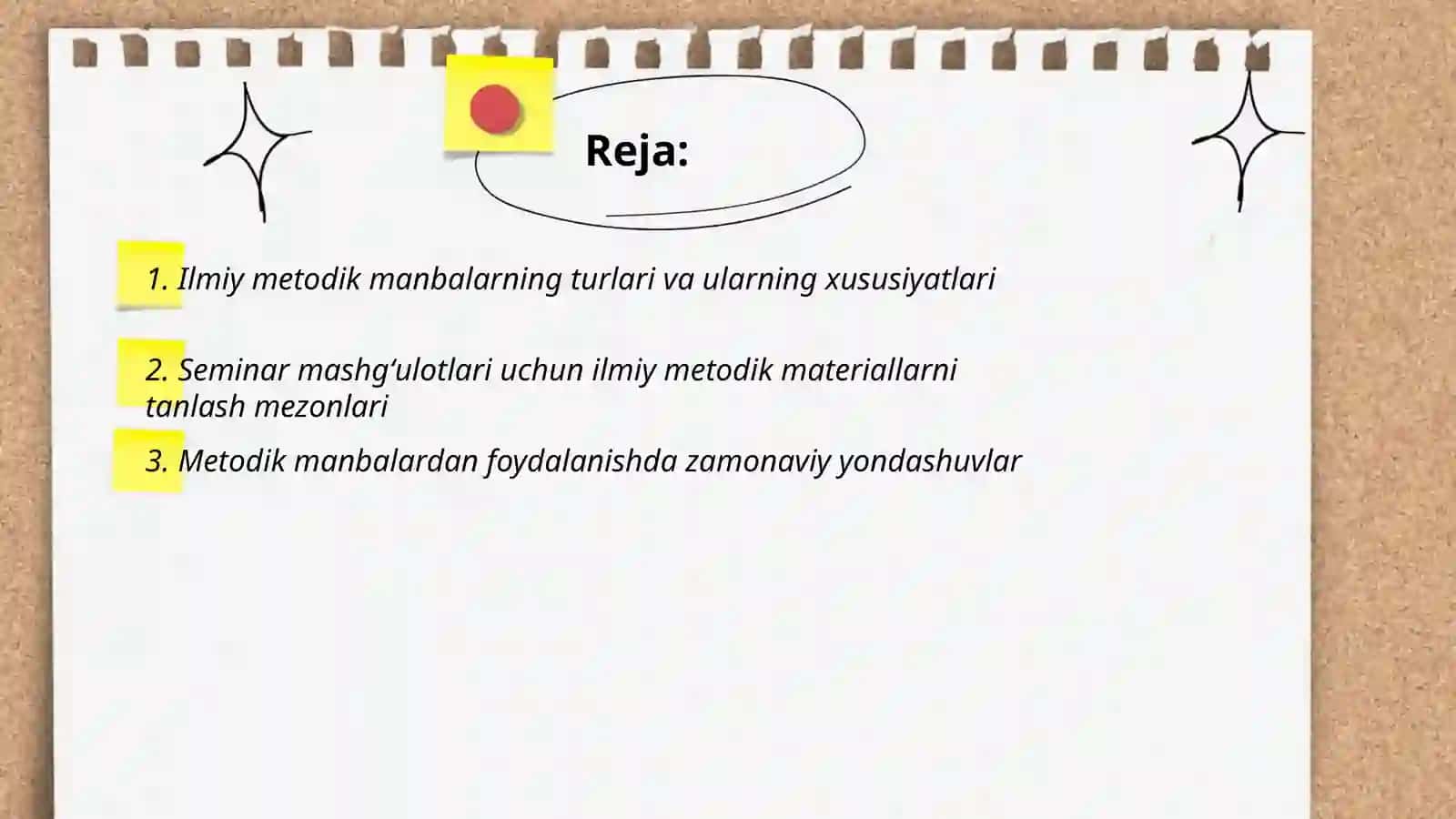 Seminar mashgʻulotlarida tayyorlanishda ilmiy metodik manbalardan foydalanish 2