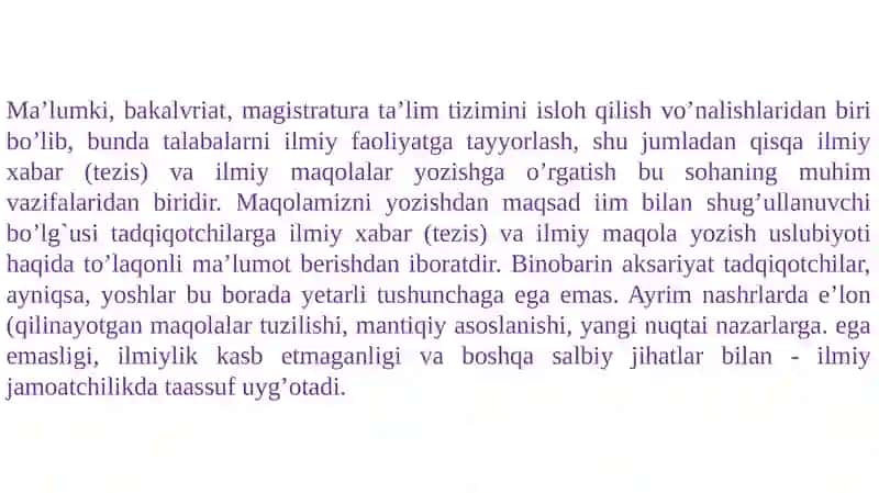 ILMIY XABAR VA ILMIY MAQOLA YOZISH USLUBIYOTI 2