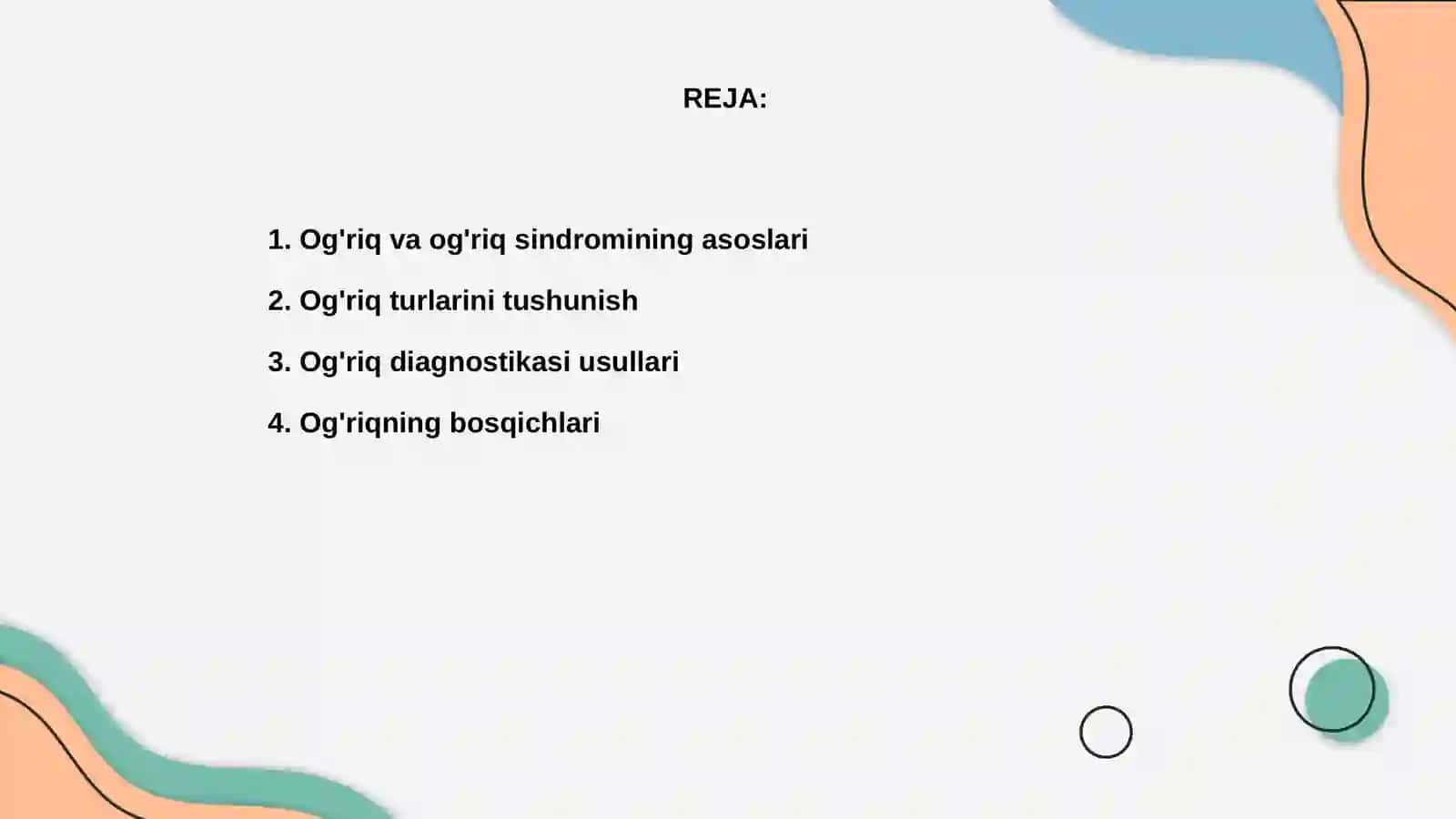 Og'riq va og'riq sindromini davolash 2