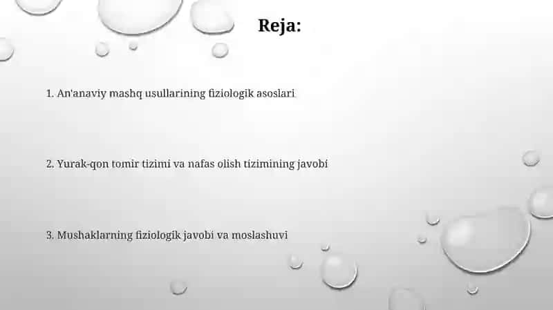 An'anaviy chiniqtirish metodlarini fiziologik asoslari 2
