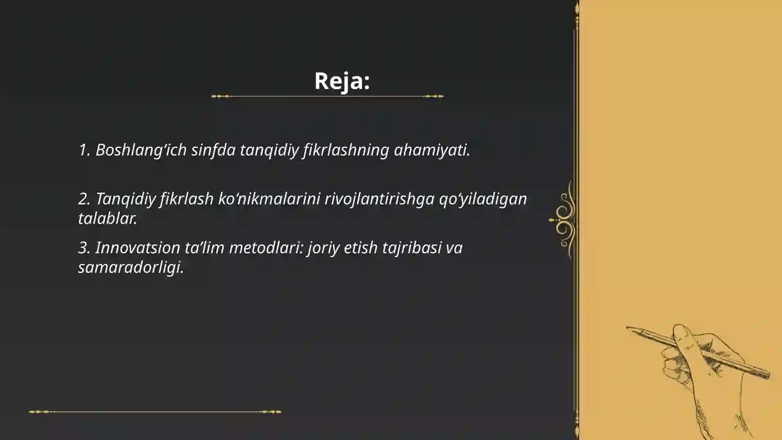 Boshlang‘ich sinf o‘quvchilarida tanqidiy fikrlash ko‘nikmalarini rivojlantirishda innovatsion ta’lim texnologiyalardan foydalanish pedagogik muammo sifatida 2