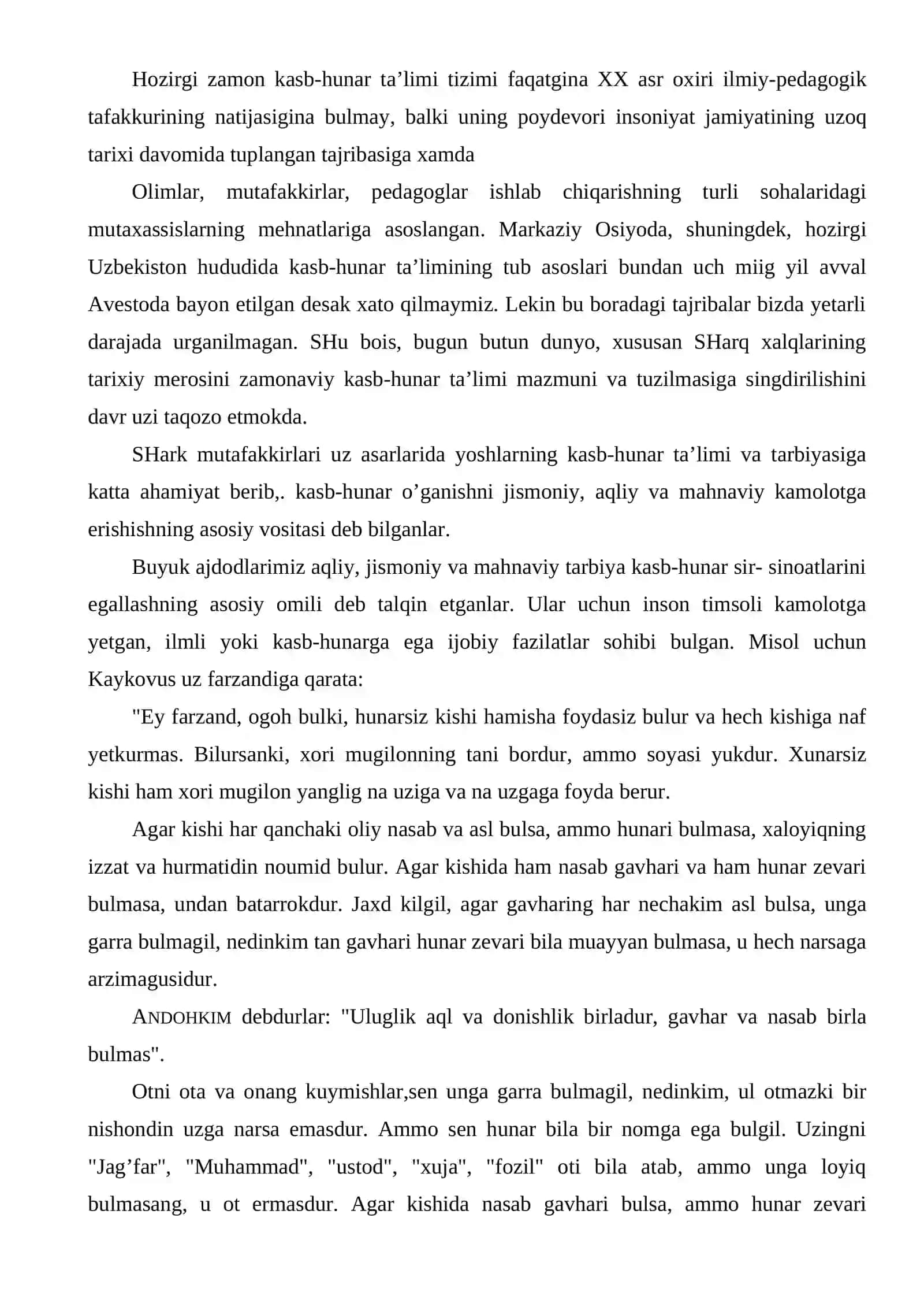 Kasb ta’limining shakllanish bosqichlari 2