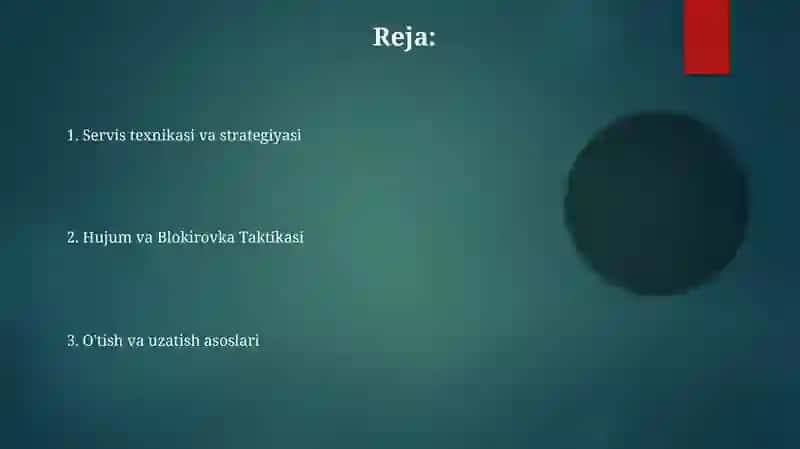 Voleybol o‘yin texnikasi va taktikasi 2