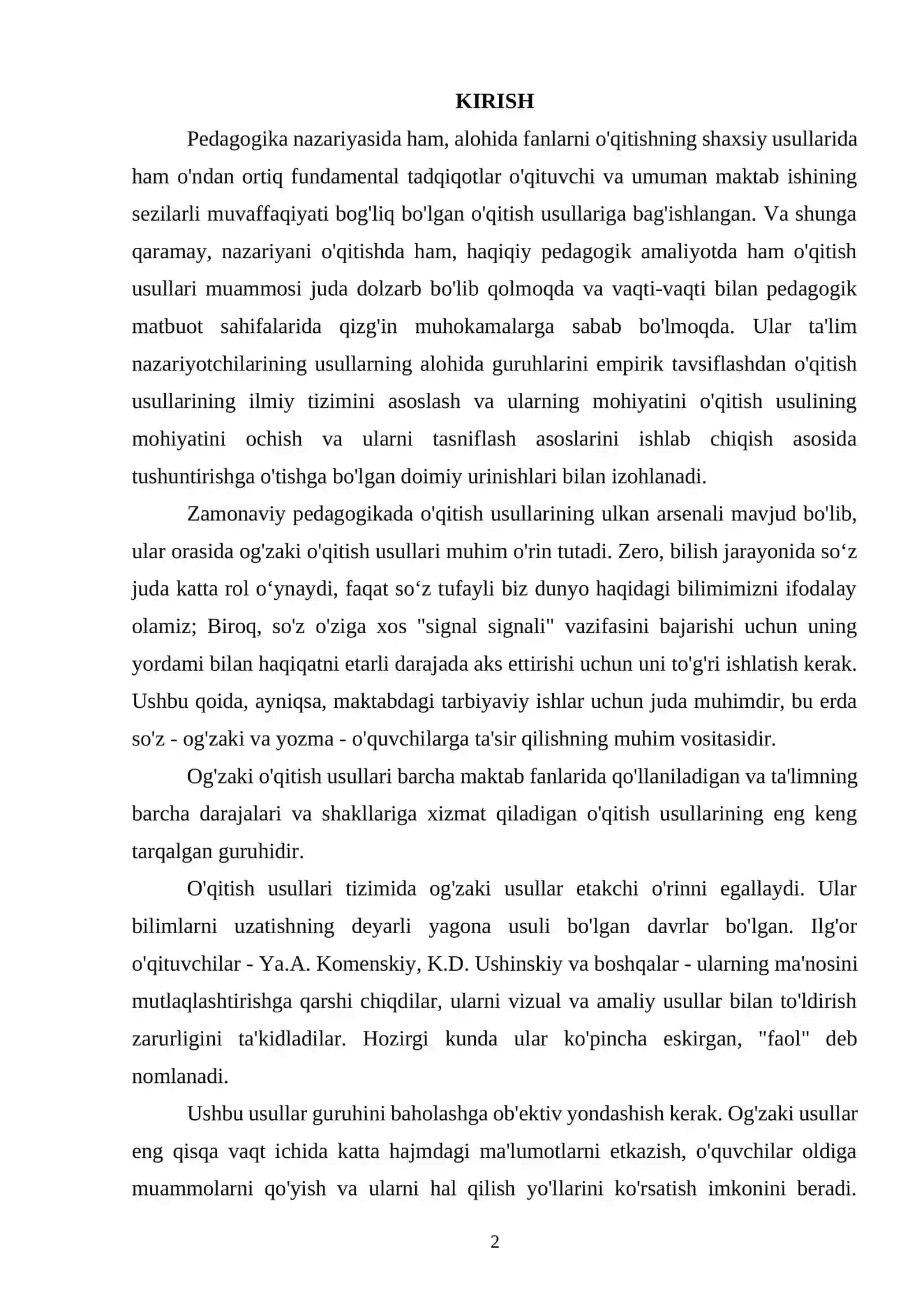 Ta'limda o'quv materialini og'zaki bayon qilish usuli 2