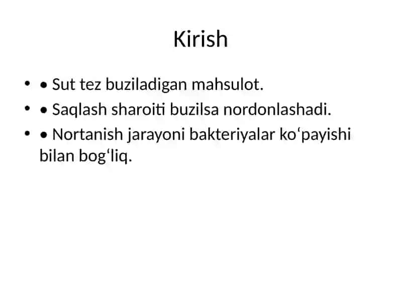 Sut nordonlash 2