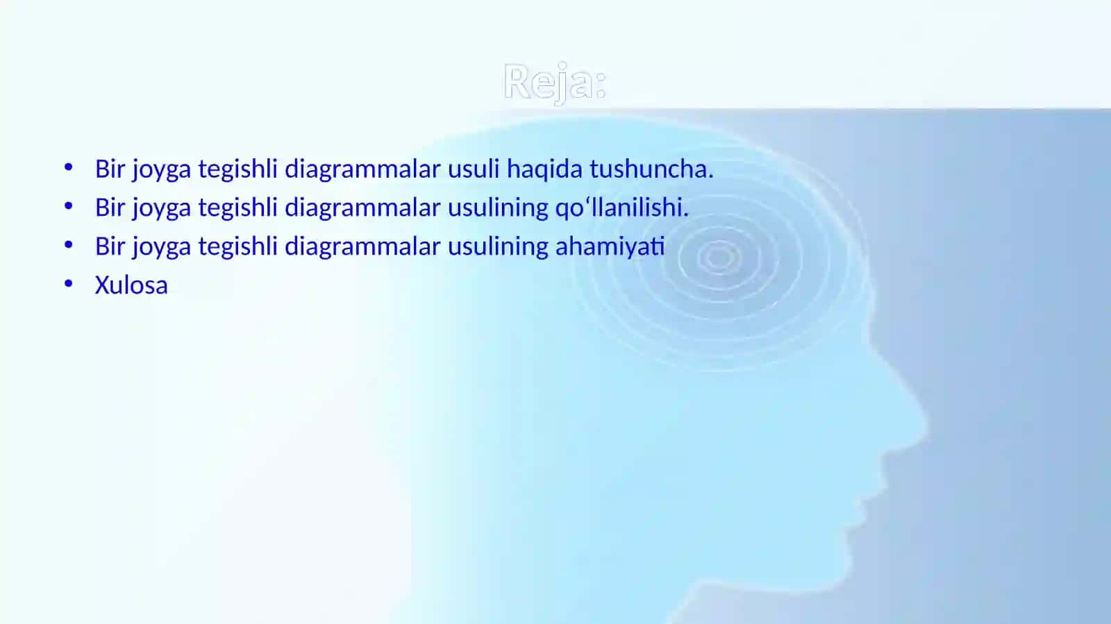 Belgilar usuli. Bir joyga tegishli diagrammalar usuli 2