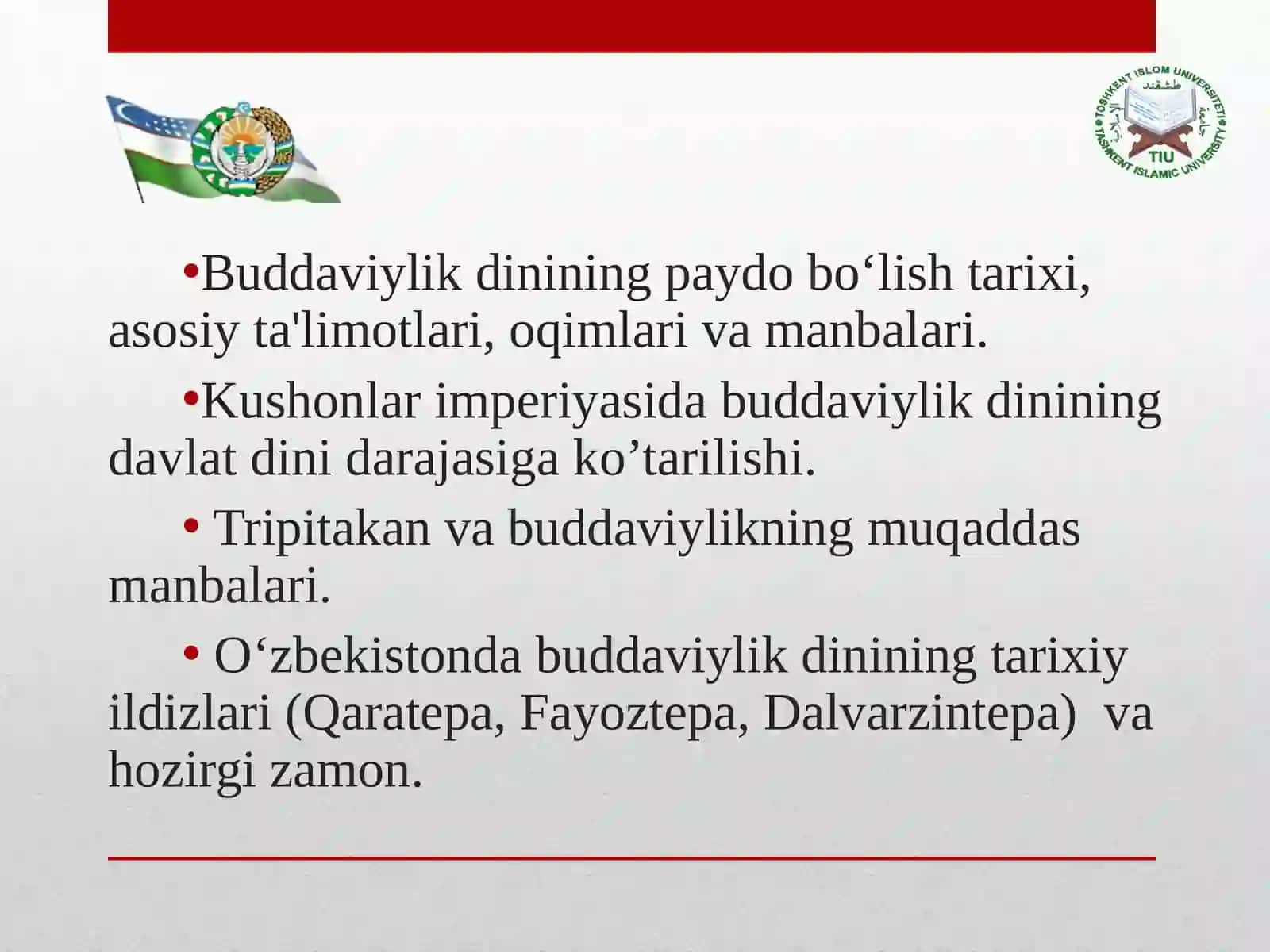 BUDDAVIYLIK DINI TARIXI VA ASOSIY G’OYALARI 2