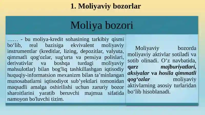 Moliyaviy bozorlar 2