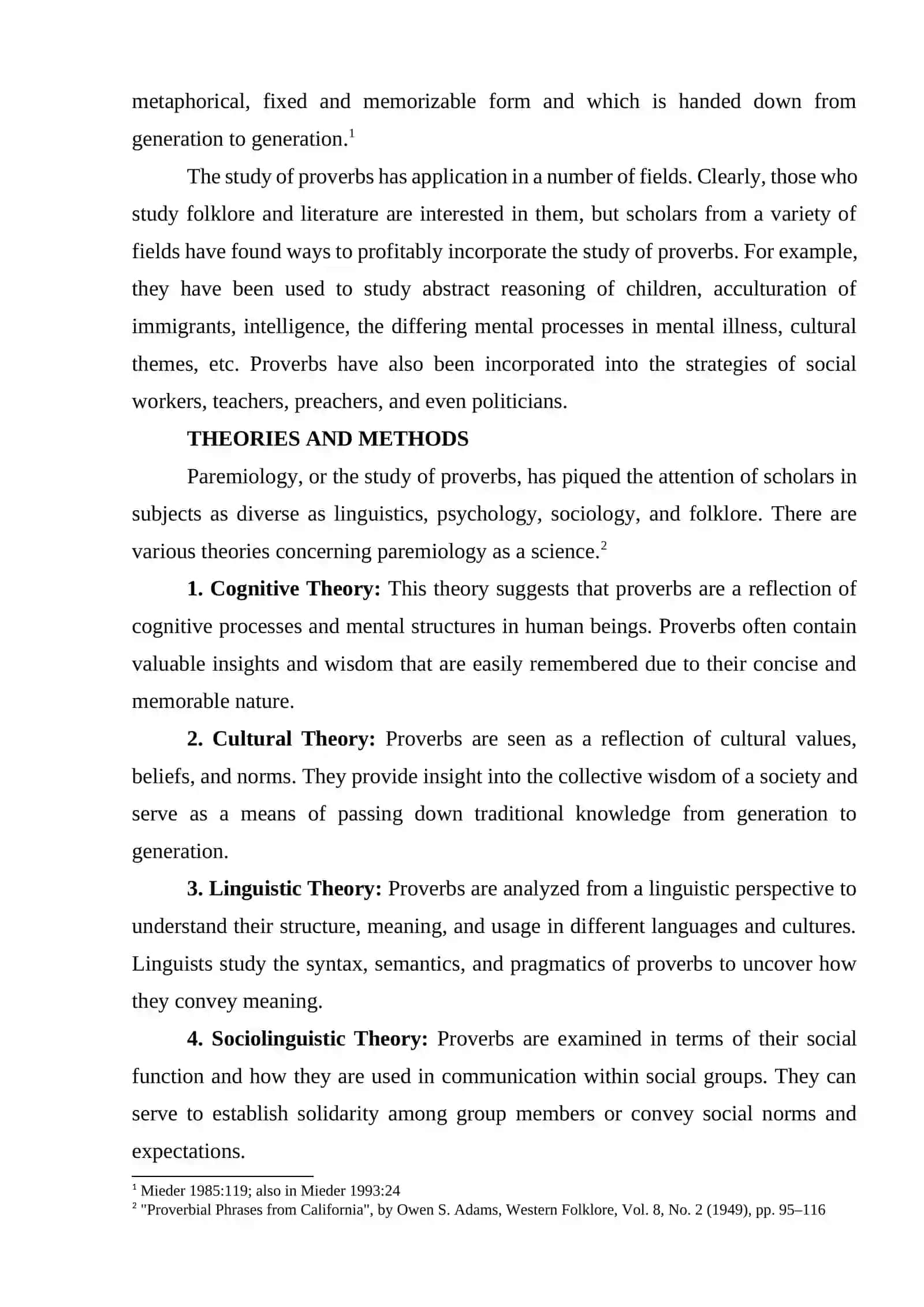 PAREMIOLOGY AS A SCIENCE 2