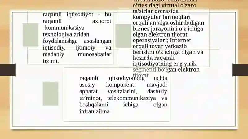 Raqamli iqtisodiyotning tarkibiy qismlari va sifati 2