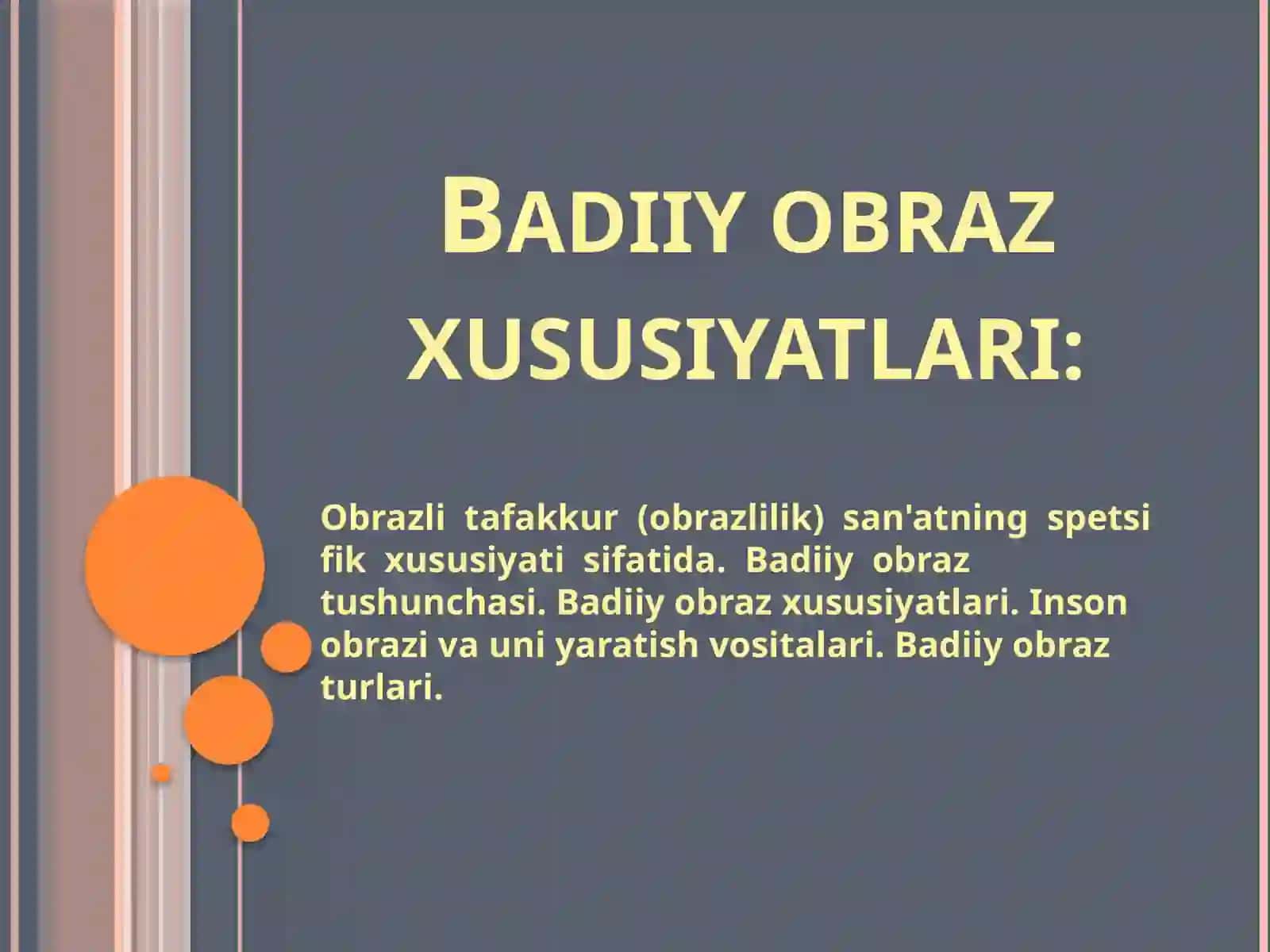 Badiiy  obraz  xususiyatlari 2