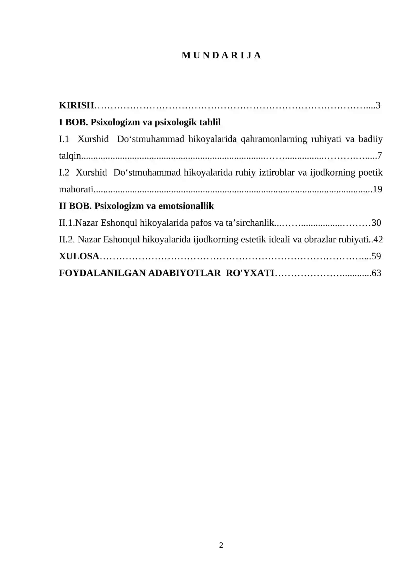 Psixologizm va psixologik tahlil (X.Do‘stmuhammad va N.Eshonqul hikoyalari misolida) 2