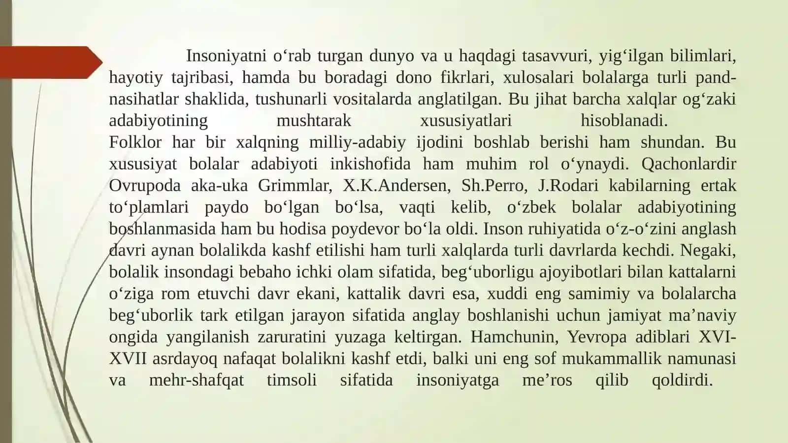 Bolalar adabiyoti fanining maqsadi va vazifalari. Bolalar kitobxonligi 2