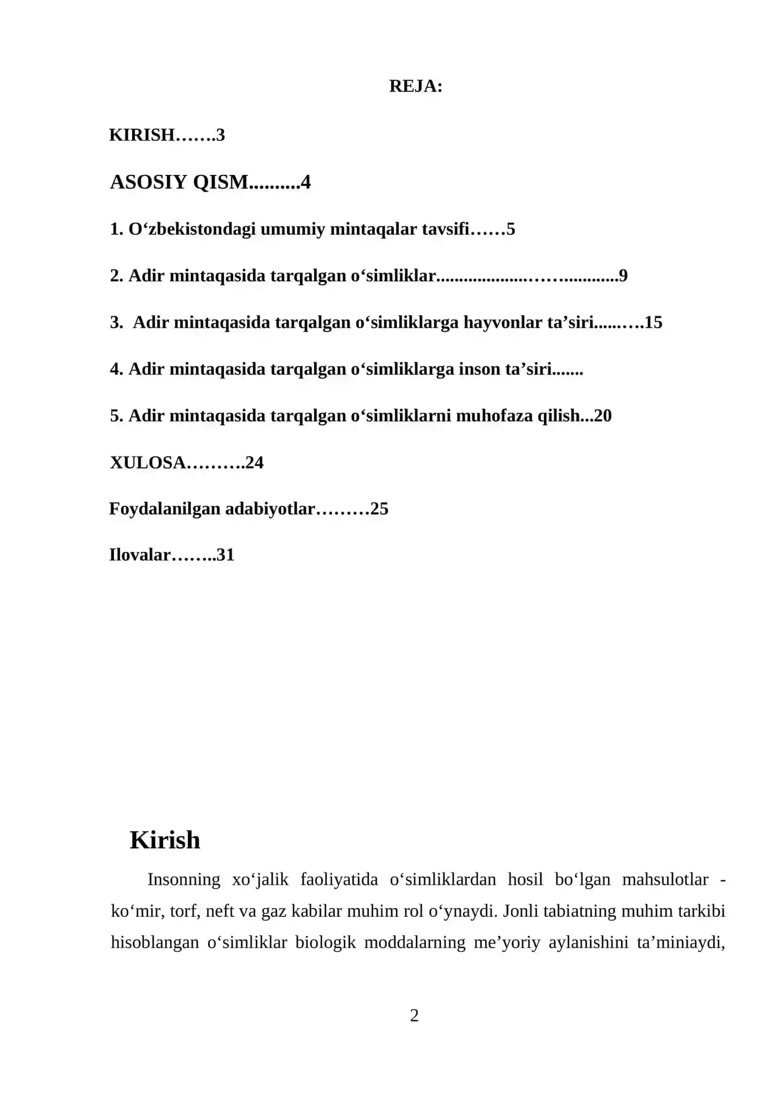 Adir mintaqasi oʻsimliklariga hayvonlar va inson taʼsirini oʻrganish 2