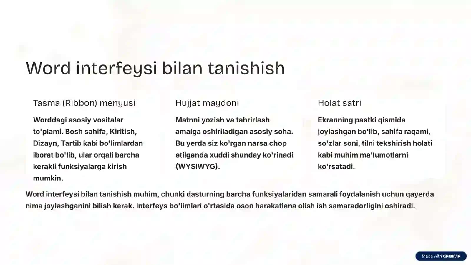 Microsoft Word: To'liq imkoniyatlardan foydalanish bo'yicha qo'llanma 2