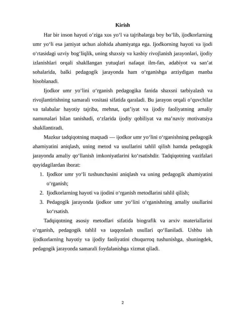 Ijodkor umr yo‘lini o‘rganishning pedagogik zaruriyati 2