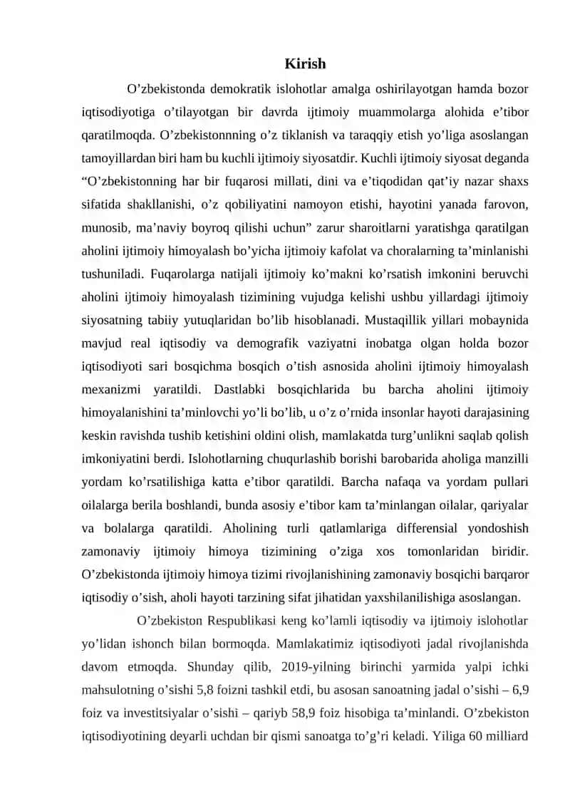 O’zbekistonda ijtimoiy sohada amalga oshirilayotgan o’zgarishlar mazmun va mohiyati 2