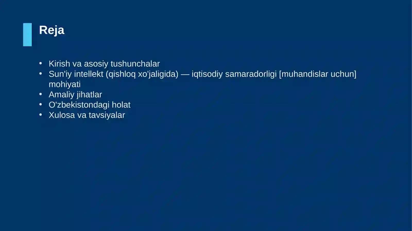 Sun'iy intellekt (qishloq xo'jaligida) - iqtisodiy samaradorligi [muhandislar uchun] 2