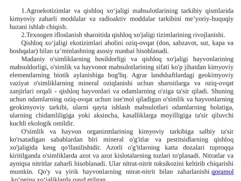 Kimyoviy faollikning o'zgarishi haqida talablarsiz ma'lumotlar 2