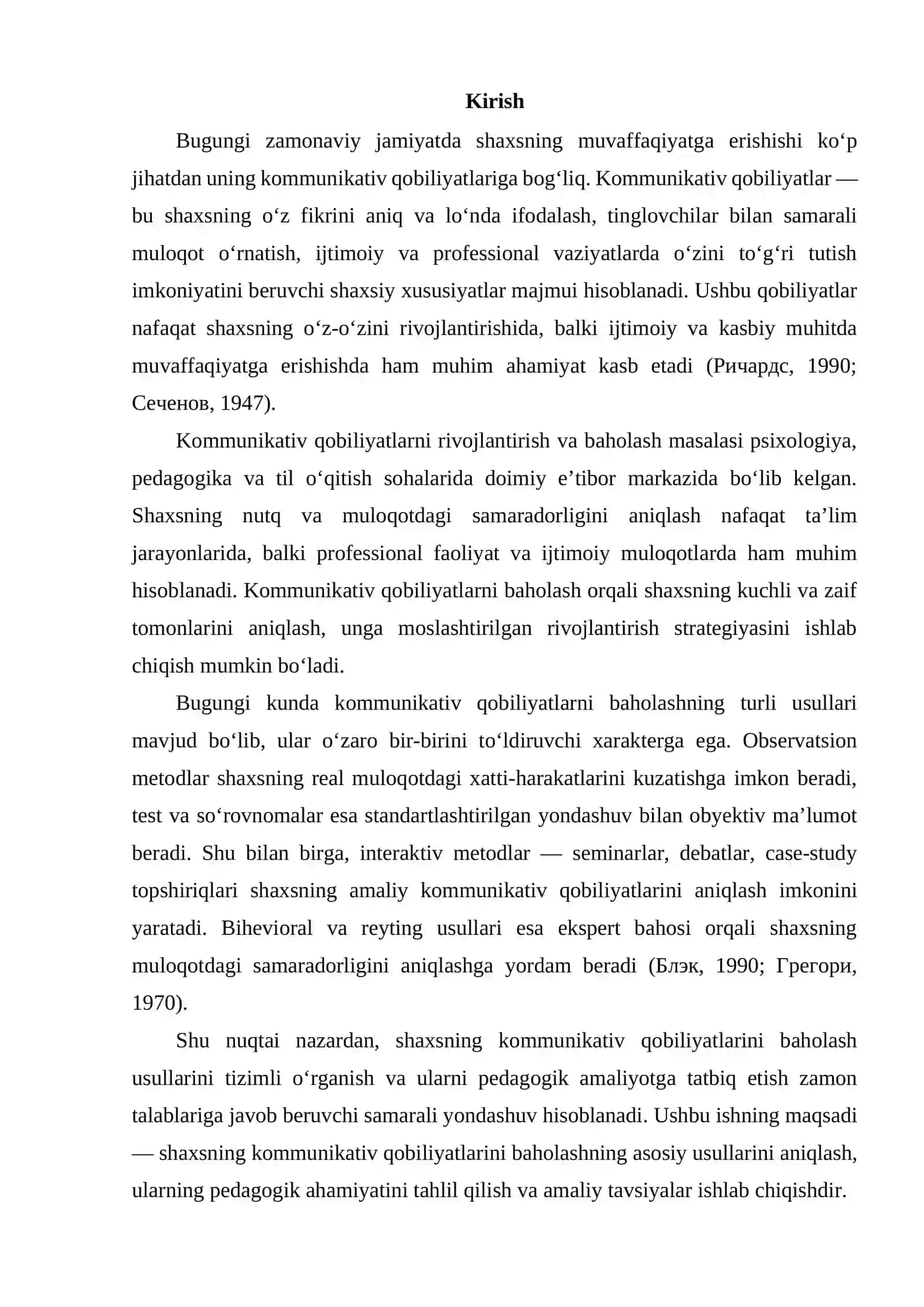 Kommunikativ qobiliyatlarni baholash usullari 2