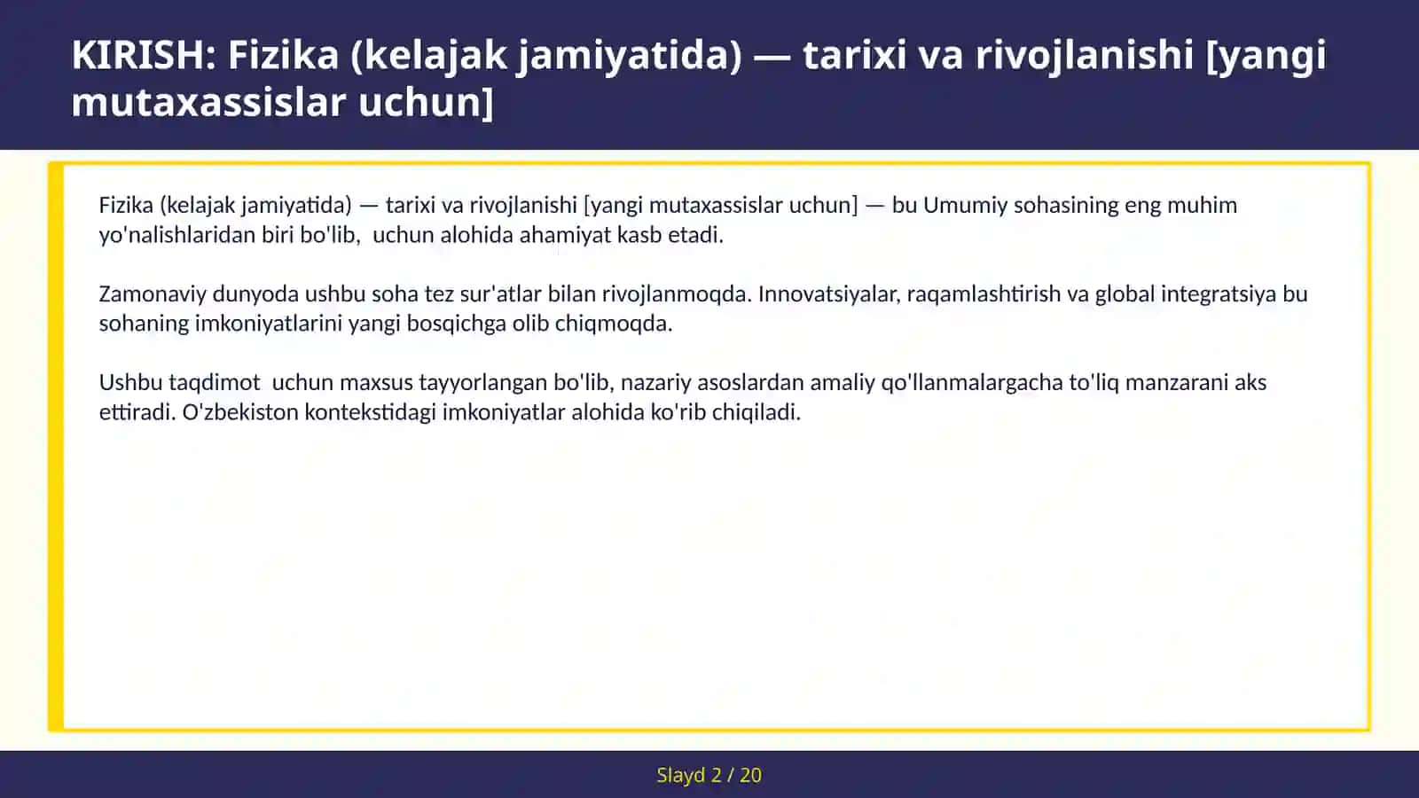 FIZIKA (KELAJAK JAMIYATIDA) — TARIXI VA RIVOJLANISHI [YANGI MUTAXASSISLAR UCHUN] 2