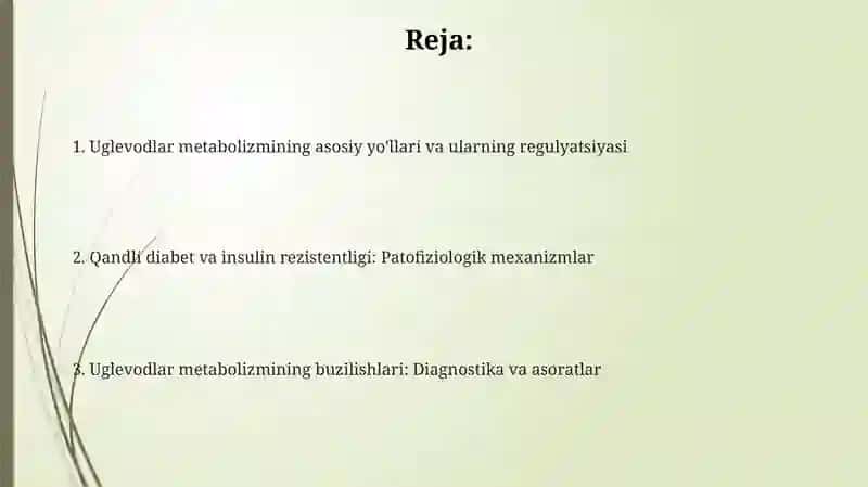 Karbonsuvlar almashinuvi patofizologiyasi 2