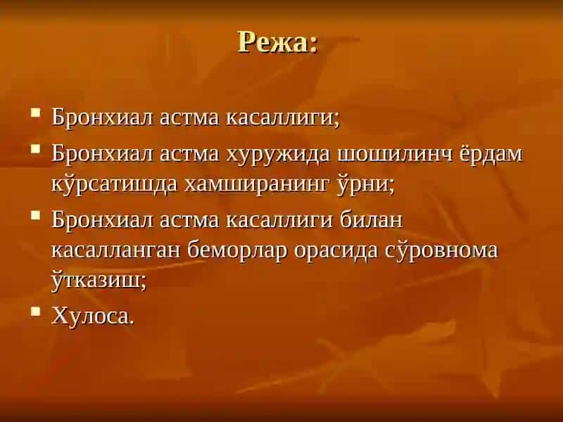 Бронхиал астма касаллиги 2