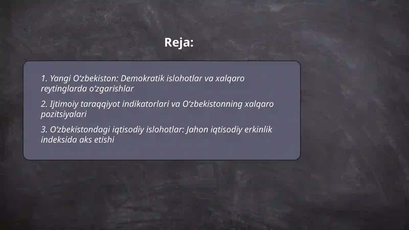 Yangi O‘zbekiston: Demokratik islohotlar va xalqaro reytinglarda o‘zgarishlar 2