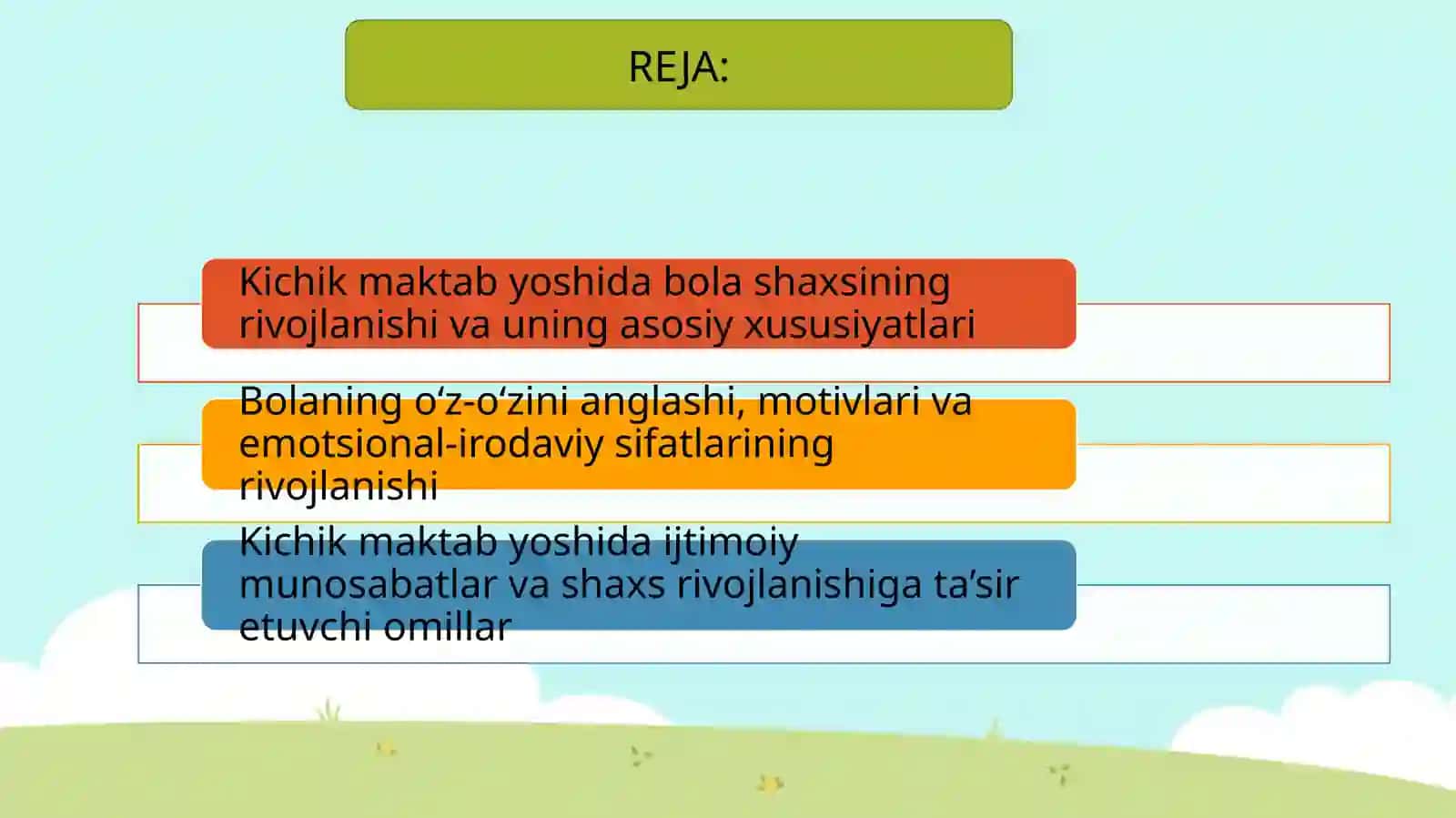 Kichik maktab yoshida bola shaxsining rivojlanish xususiyatlari 2