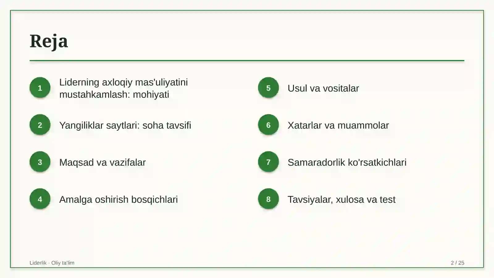Yangiliklar saytlarida liderning axloqiy mas'uliyatini mustahkamlash 2