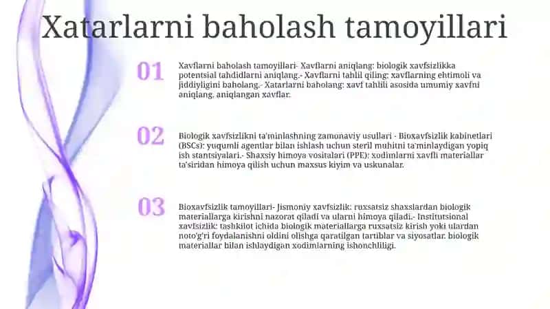 Biologik Xavfsizlikni TaʼMinlashda QoʻLlaniladigan Zamonaviy Usullar 2