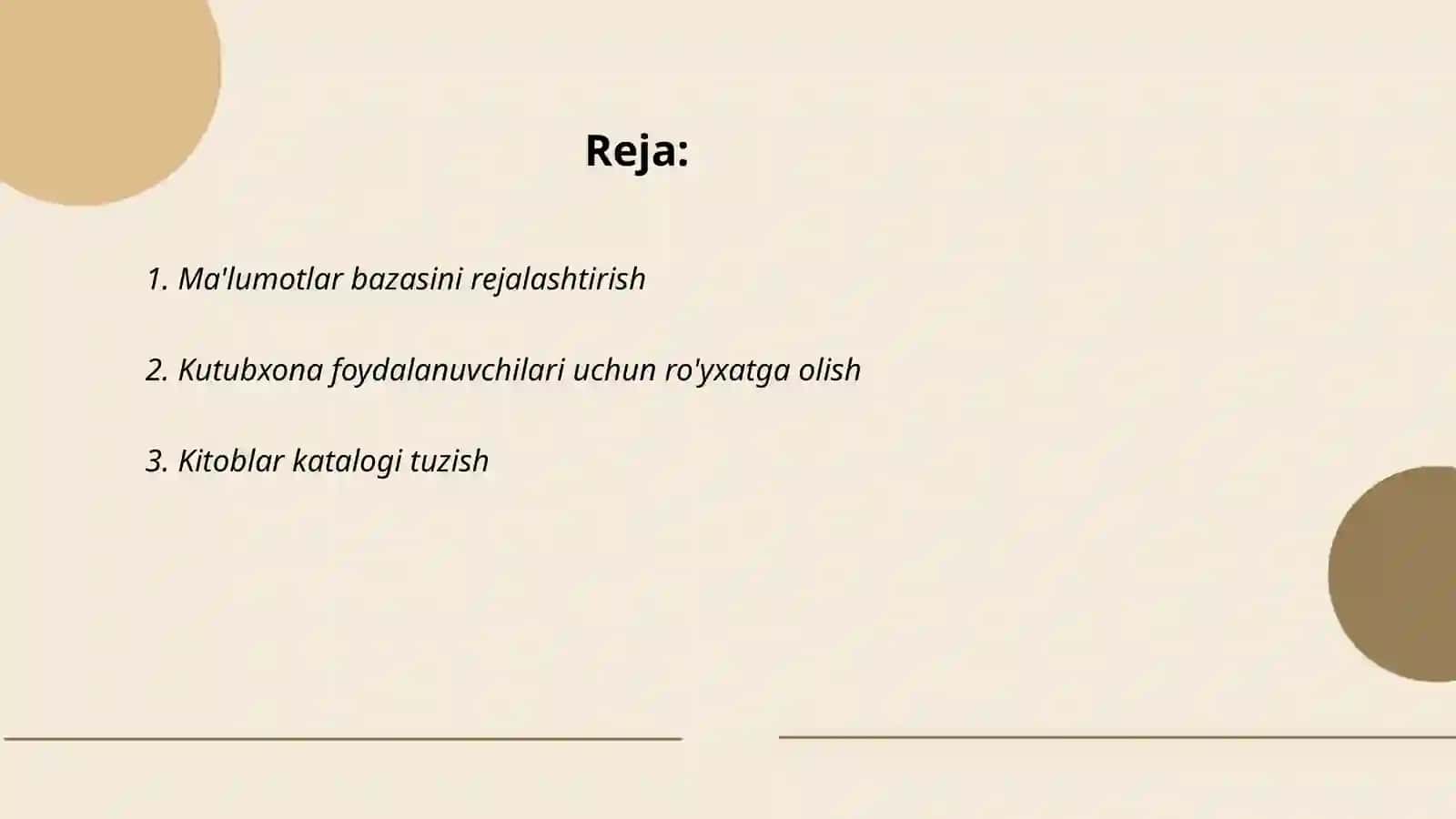 Ma'lumotlar bazasini rejalashtirish 2