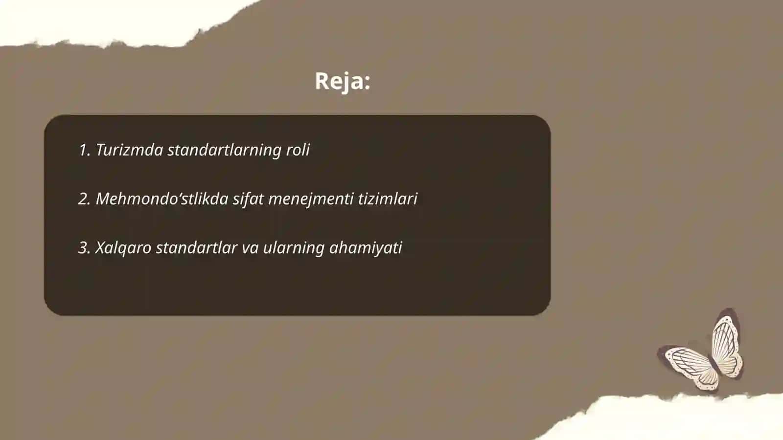 Turizm va mehmondoʻstlikda standartlashtirish va sertifikatlashtirish fanining maqsadi va vazifalari 2