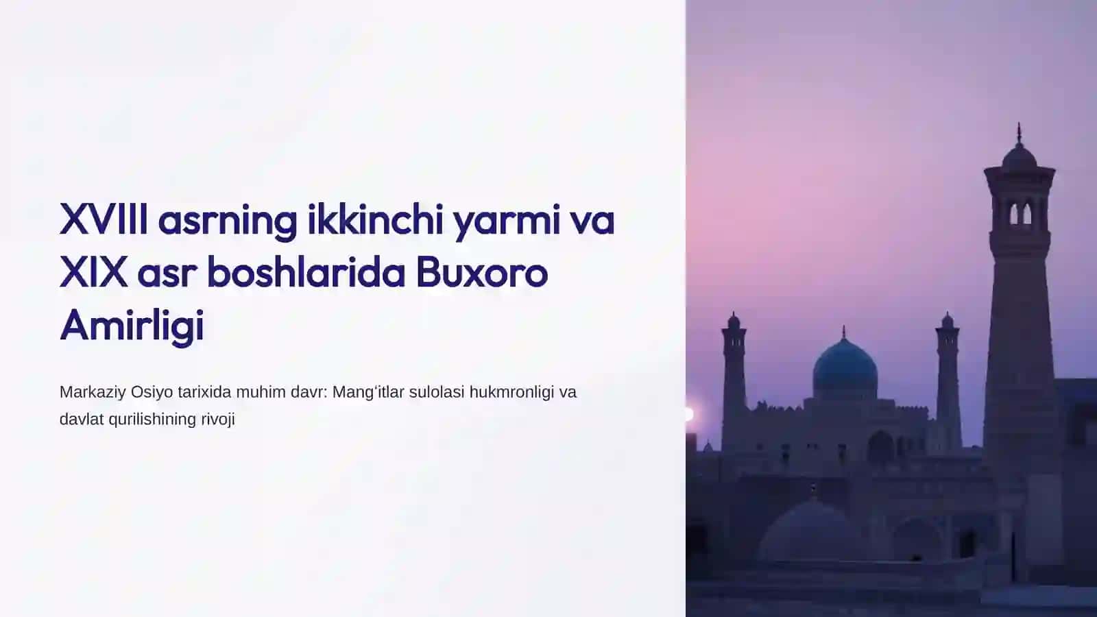 DO’SBEKOV MAVLONNING O’ZBEKISTON TARIXI FANIDAN TAYYORLAGAN TAQDIMOTI 2