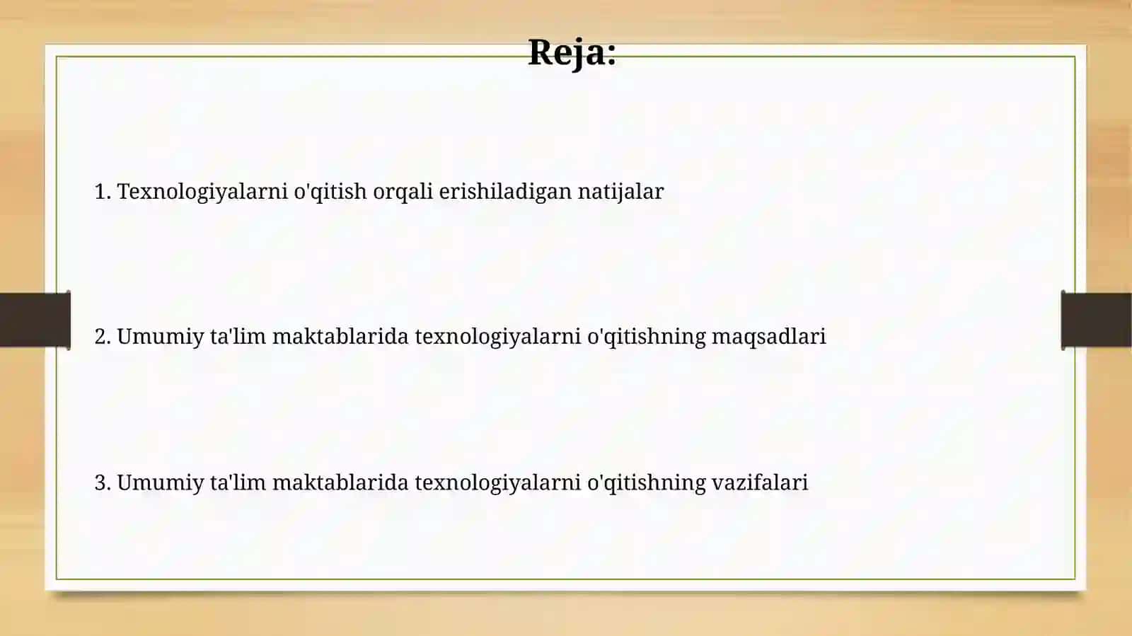 Texnalogiya fanini o‘qitishdan ko‘zlangan maqsad va vazifalar 2