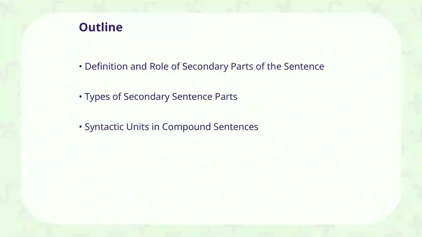 Secondary Parts of the Sentence 2