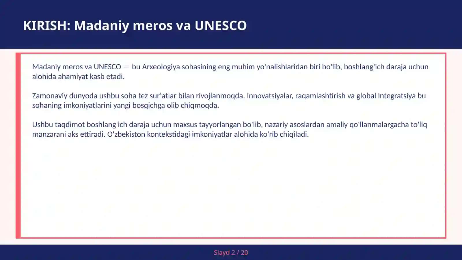 Madaniy meros va UNESCO 2