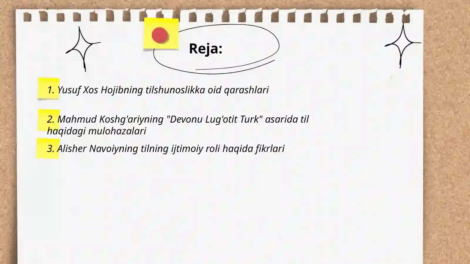 Sharq mutafakkirlarining til shakllanishiga oid qarashlari. (Yusuf Xos Hojib, Koshg'ariy, Navoiy ) 2